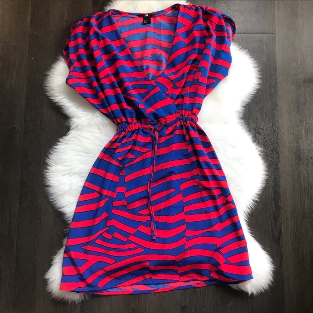 H&M Red & Blue Striped Dress